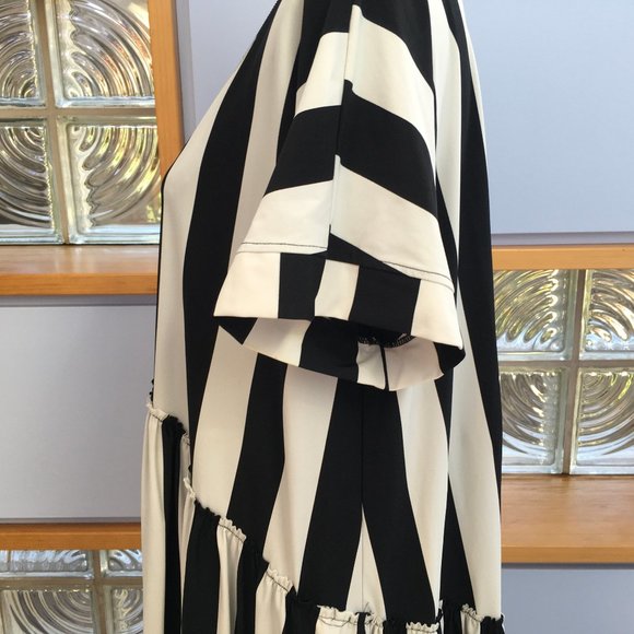 Tekbika by Alembika Black and White Stripe Dress Size 3 - Picture 6 of 11